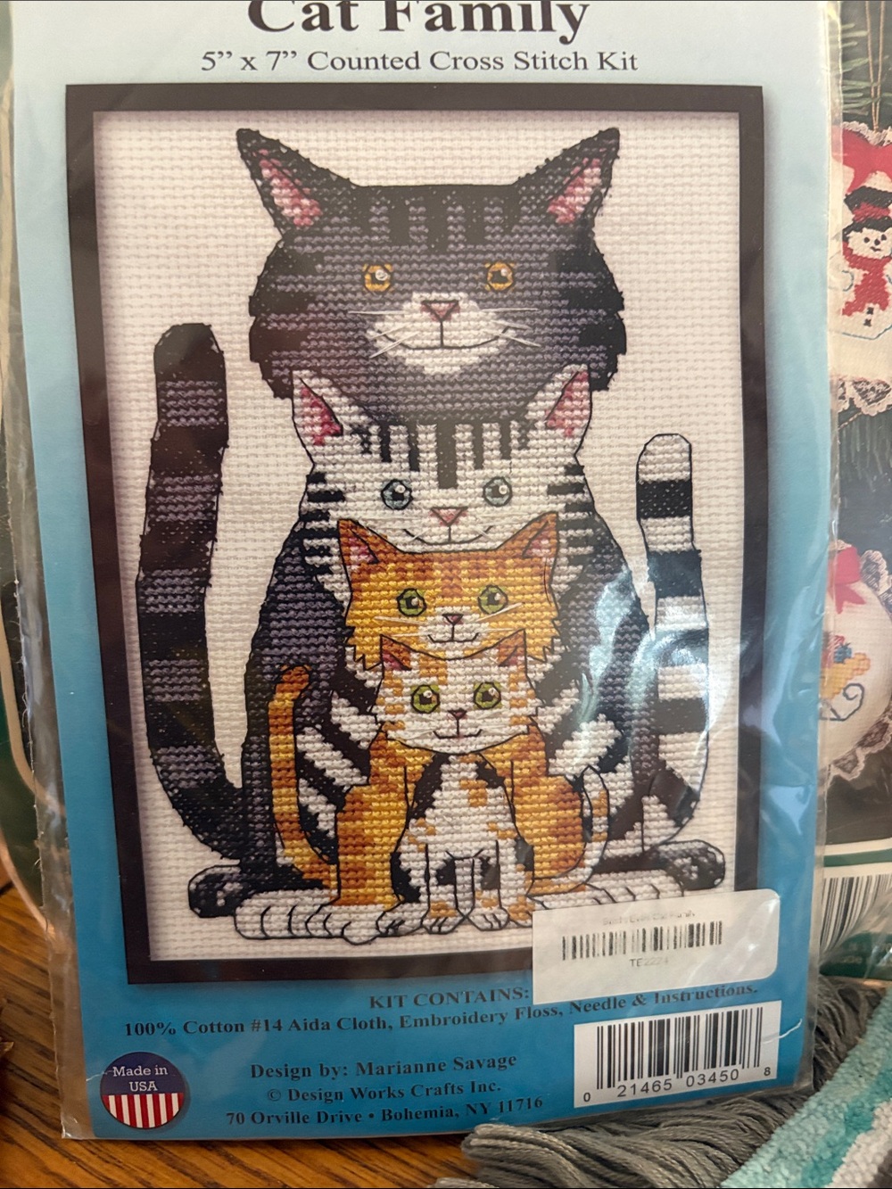 Cat Family Counted Cross Stitch Kit - Multicolor Cats
